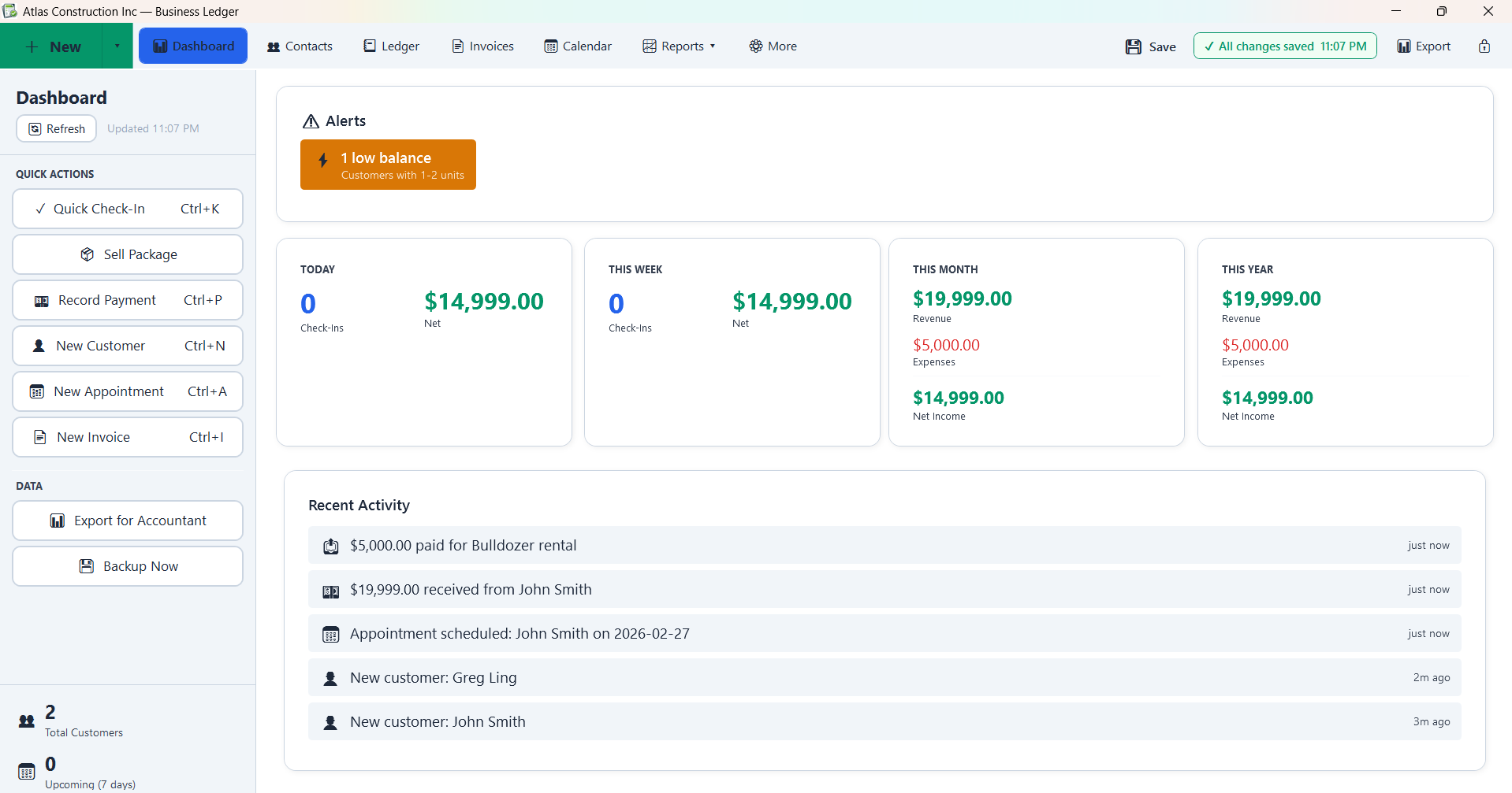 Business Ledger Dashboard