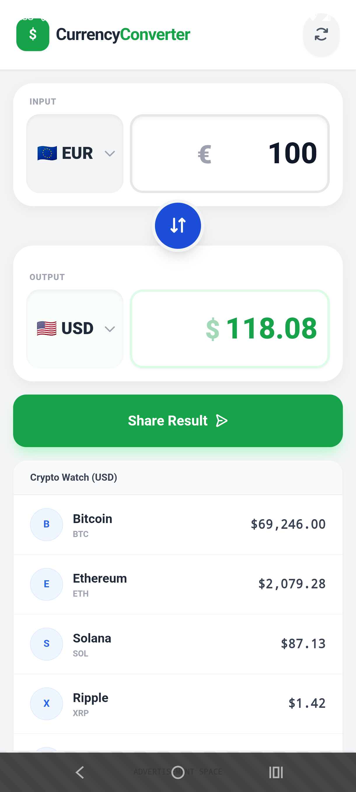 Currency Converter EUR conversion