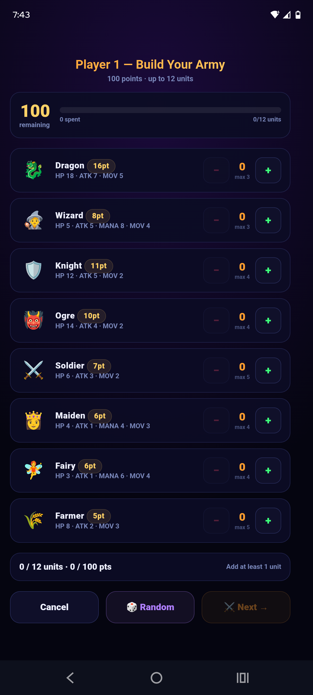 Fantasy War settings