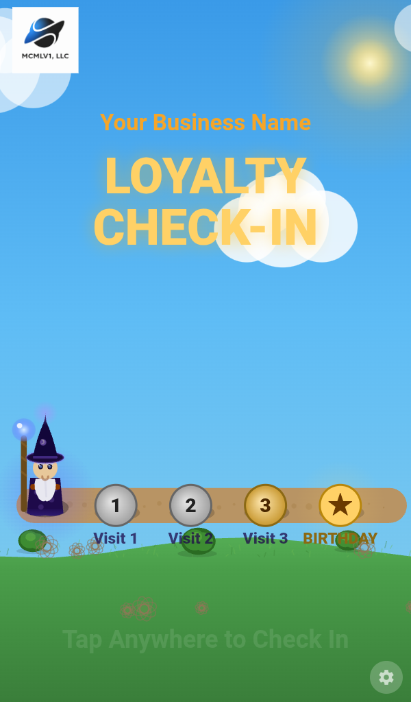 Loyalty Tablet — Check-In Screen