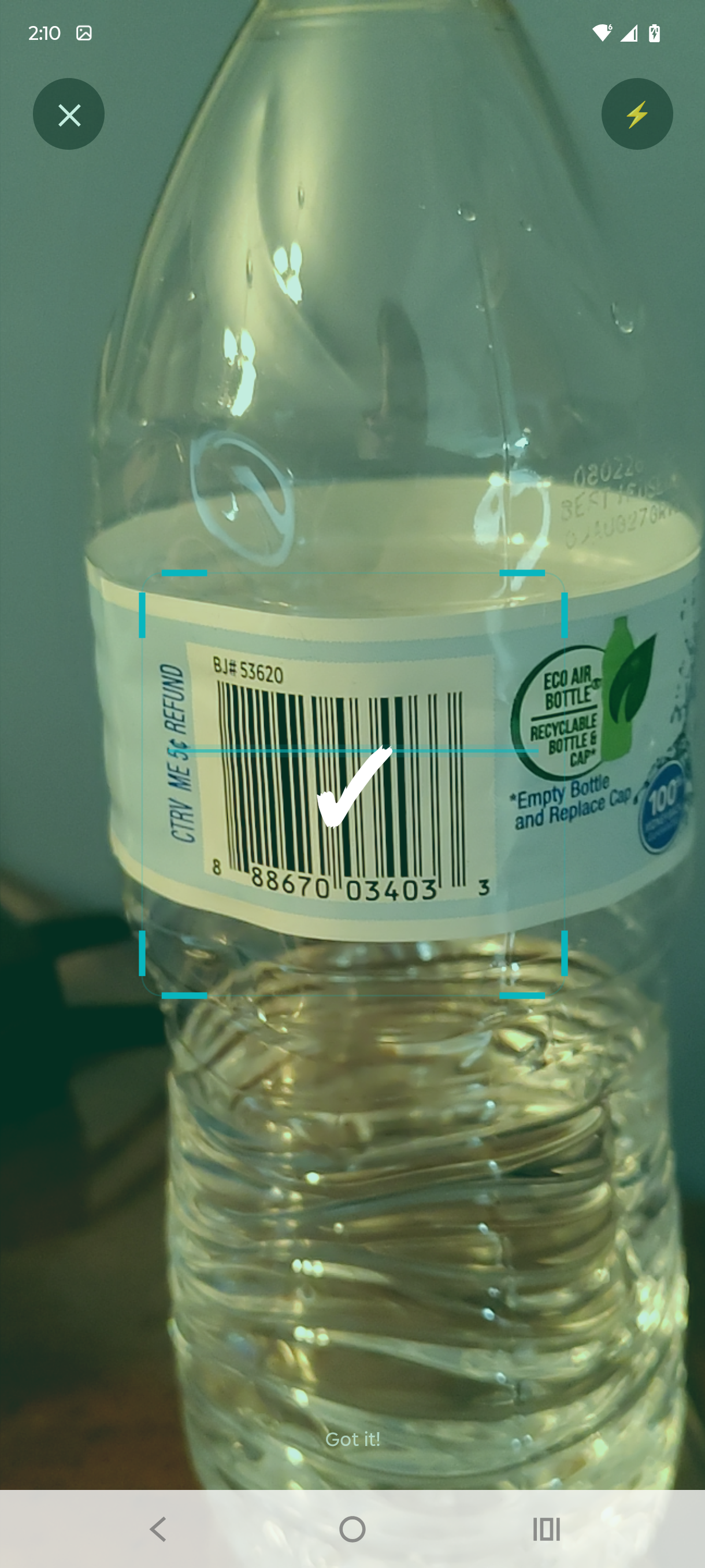 Barcode product scan