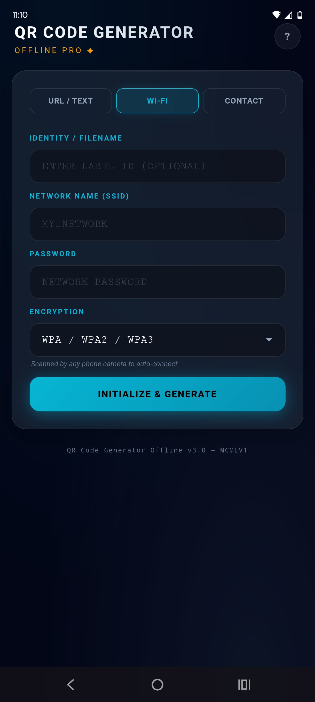 Contact card QR code mode