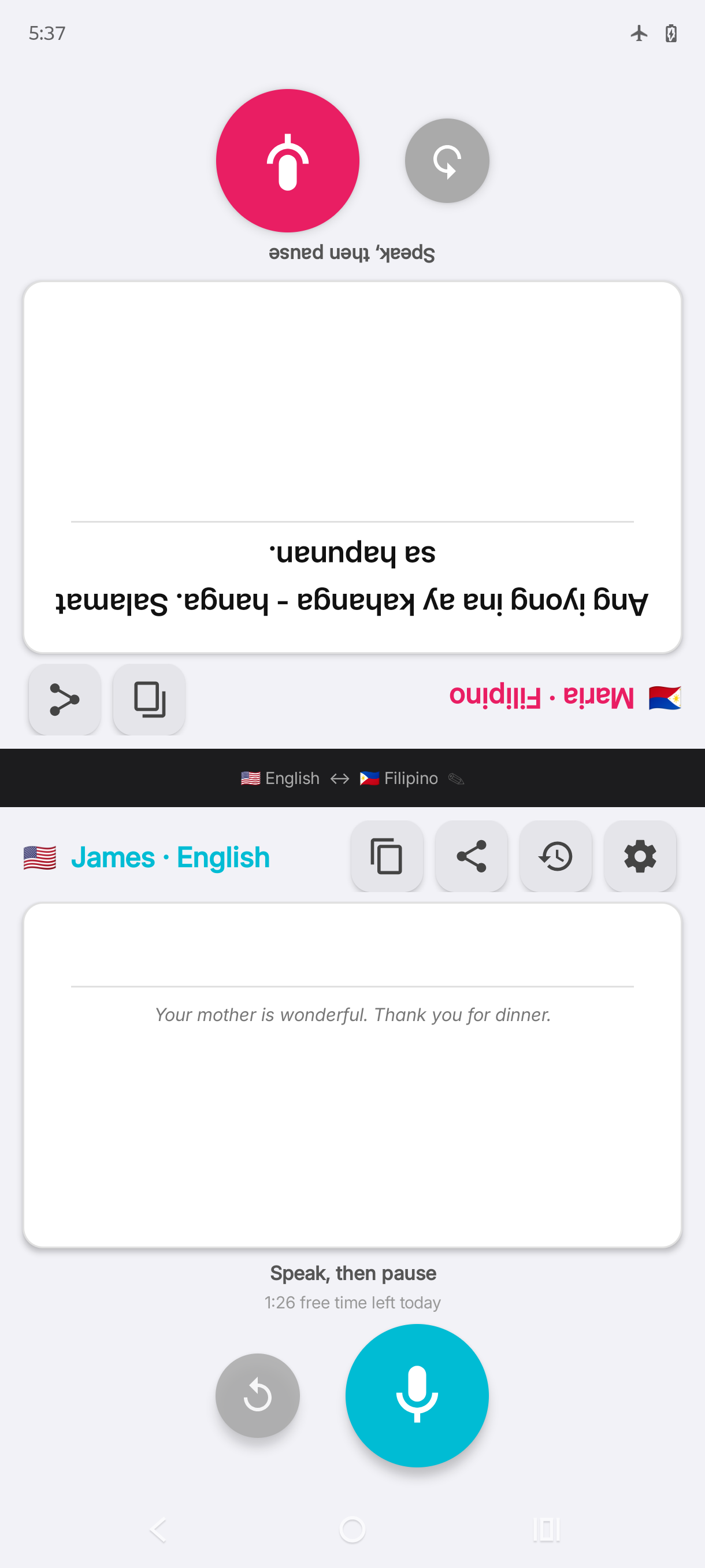 TalkTogether - Offline mode working in airplane mode