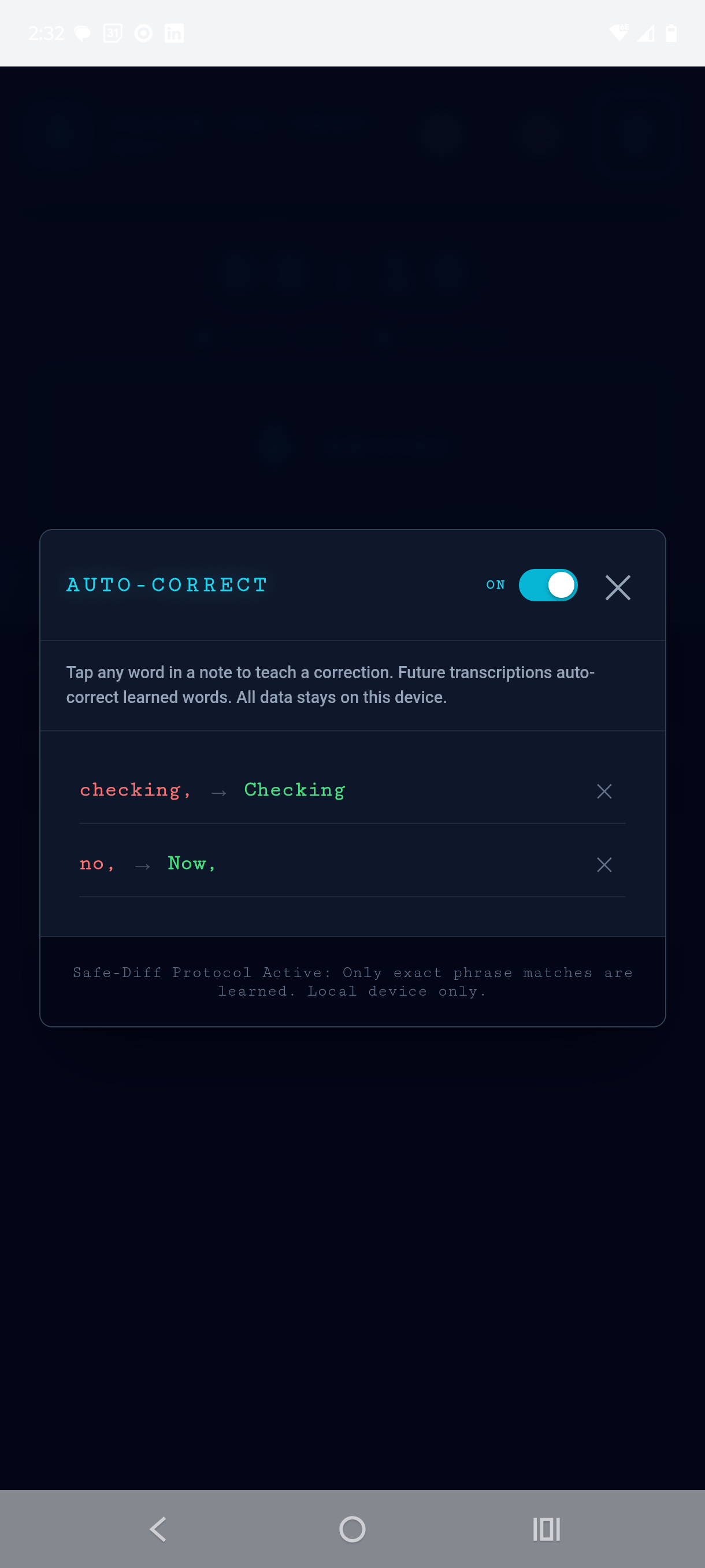 Voice To Text - Auto-Correct Feature